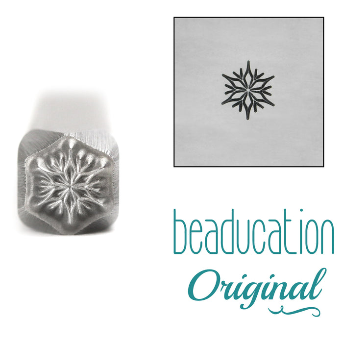 Pointy Snowflake Metal Design Stamp, 4.5mm - Beaducation Original