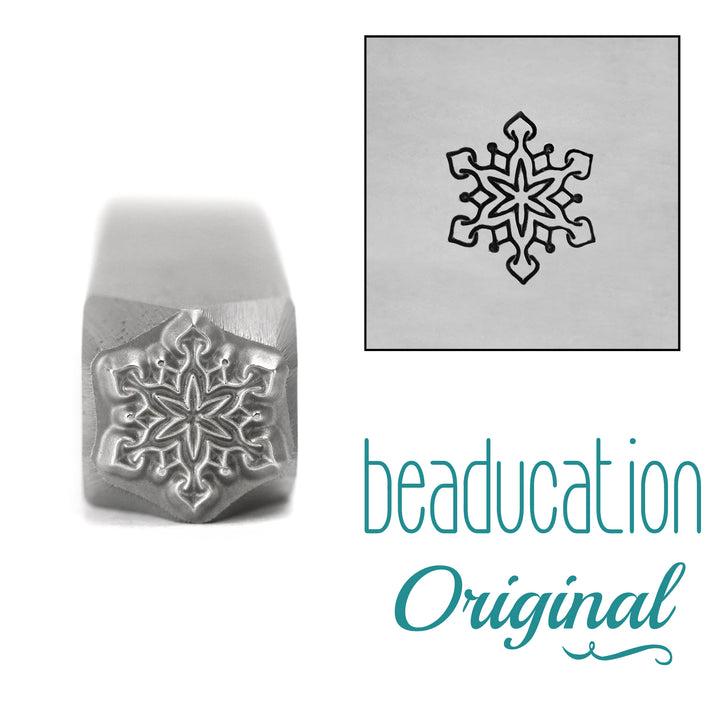2022 Snowflake Metal Design Stamp, 7.75mm - Beaducation Original