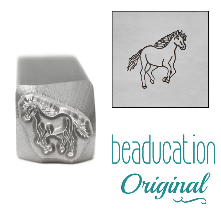 Horse Running Right Metal Design Stamp, 10mm - Beaducation Original