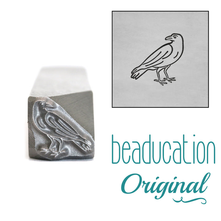 Raven or Crow Looking Left Metal Design Stamp, 8.3mm - Beaducation Original