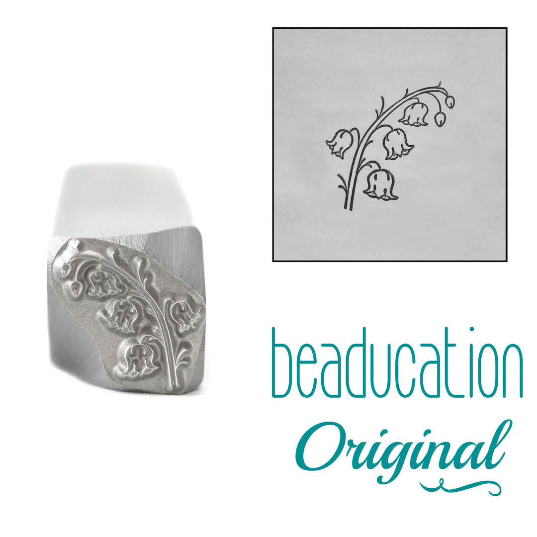 COMING SOON - Lily of the Valley Metal Design Stamp, May Birth Month Flower, 8.25mm - Beaducation Original