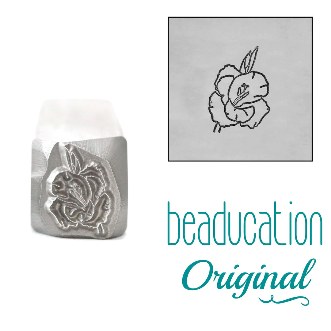 COMING SOON - Gladiolus Metal Design Stamp, August Birth Month Flower, 8mm - Beaducation Original
