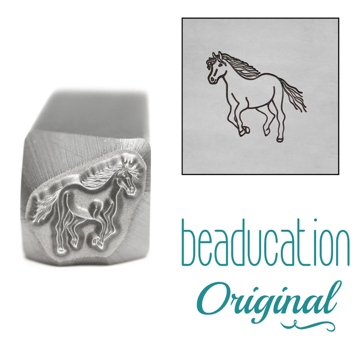 Horse Running Left Metal Design Stamp, 10mm - Beaducation Original
