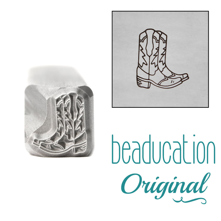 Cowboy Boots Metal Design Stamp, 8.3mm - Beaducation Original