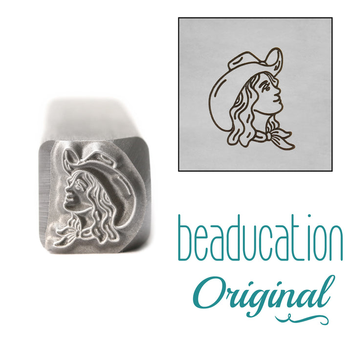 Cowgirl Metal Design Stamp, 8.3mm - Beaducation Original