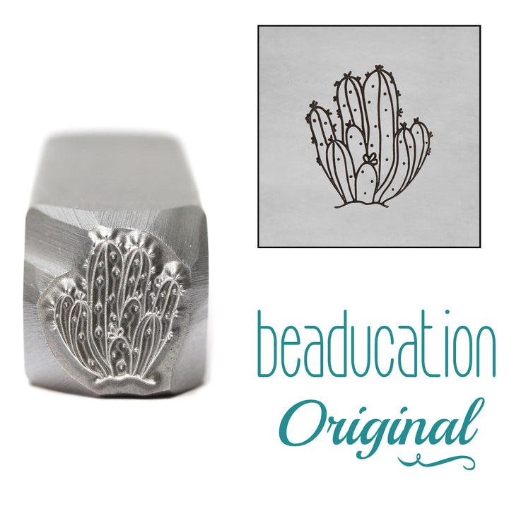 San Pedro Cactus / Succulent Metal Design Stamp, 10mm - Beaducation Original