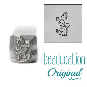 Prickly Pear Cactus / Succulent Metal Design Stamp, 8.3mm - Beaducation Original