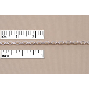 Chain & Clasps Sterling Silver Drawn Cable Chain 3.5mm x 2.5mm, by the Inch