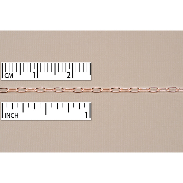 Rose Gold Filled Drawn Cable Chain 3.5mm x 2mm, by the Inch