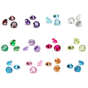 4mm Round Cubic Zirconia, CZ, AAA, Multi Pack of Birthstone Colors (120 pieces)