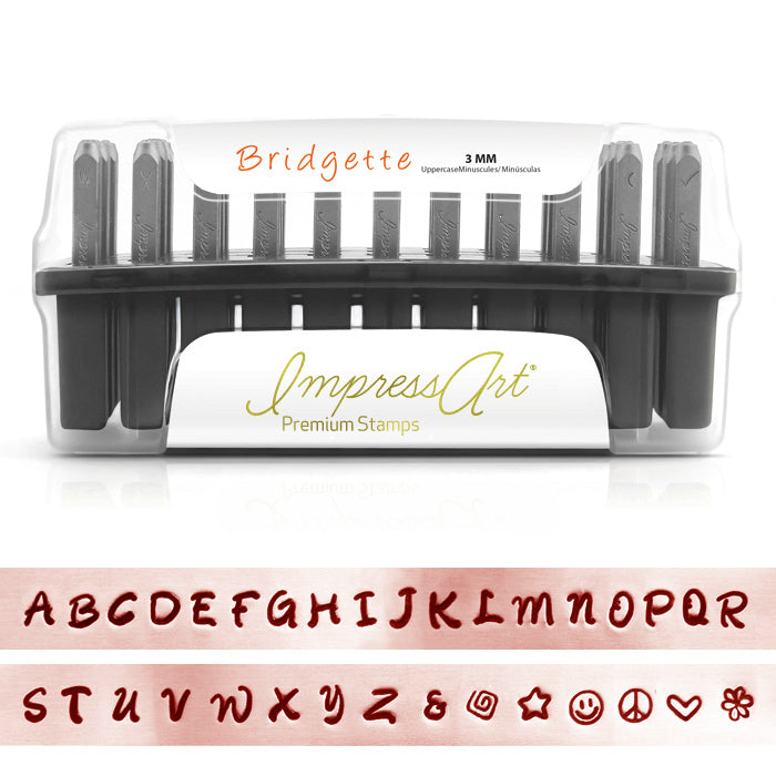 Bridgette Uppercase Letter Stamp Set, 3MM – Bopper Metal Supply