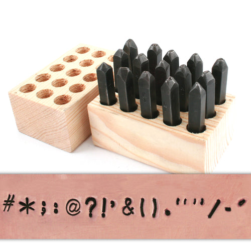 Metal Stamping Tools USA Made 15 Piece Punctuation Set 1/8" (3.2mm)