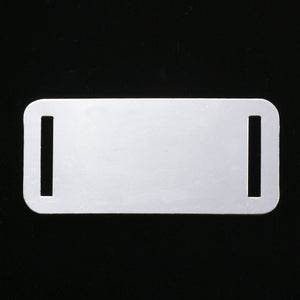 Metal Stamping Blanks Aluminum Rectangle with Slits, 44.5mm (1.75") x 20mm (.79"), 18g, Pack of 5