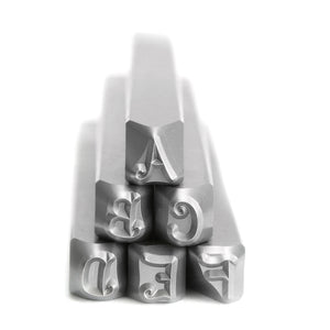 Beaducation Exact Series, Kismet Uppercase Letter Stamp Set 4.5mm, By Stamp Yours - Tapered Down Shanks