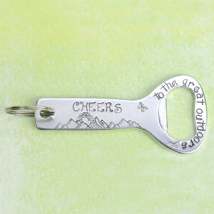 Two Mountains, Tall Peak on the Left Metal Design Stamp, 12mm - Beaducation Original