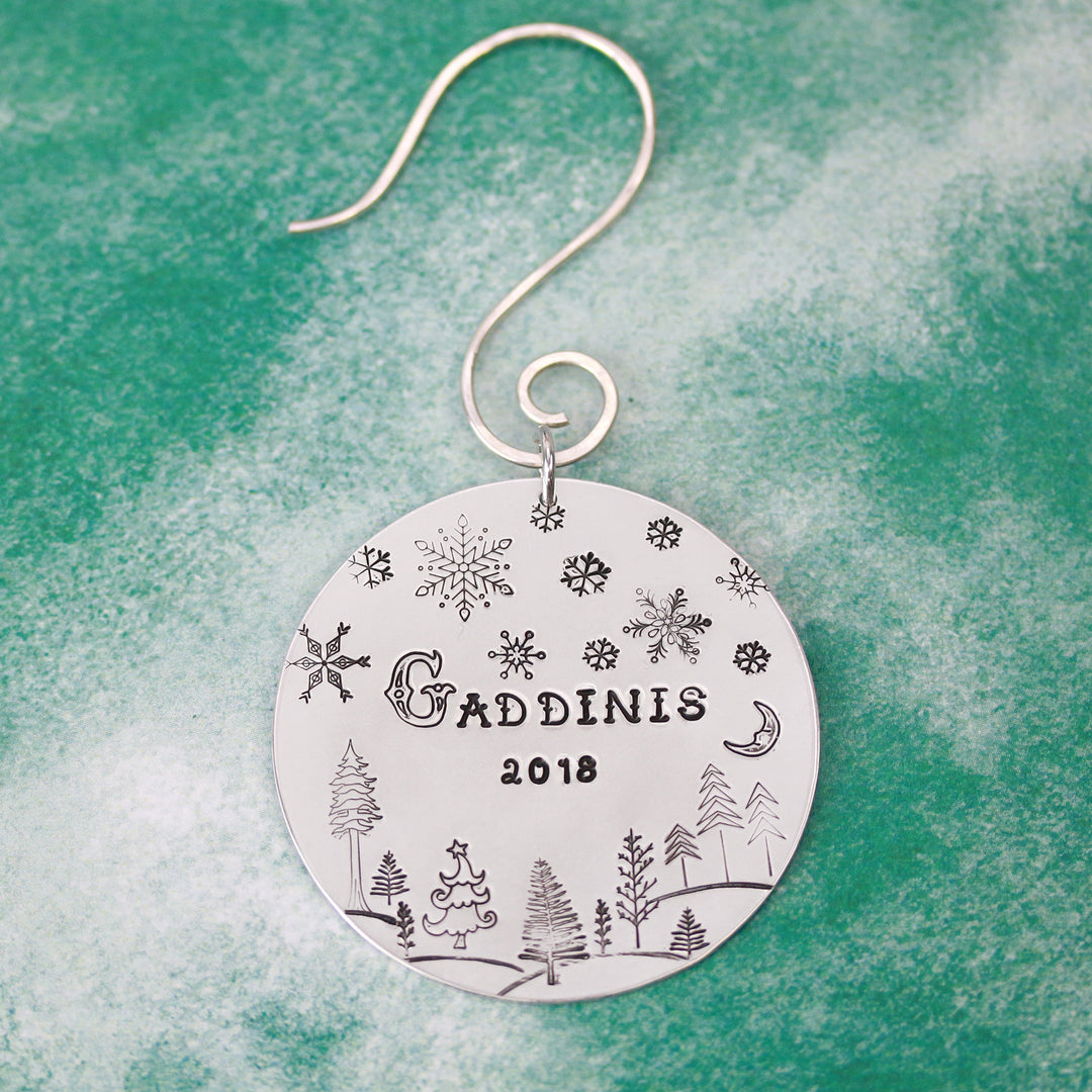 Whimsical Christmas Tree Metal Design Stamp, 10.2mm - Beaducation Original