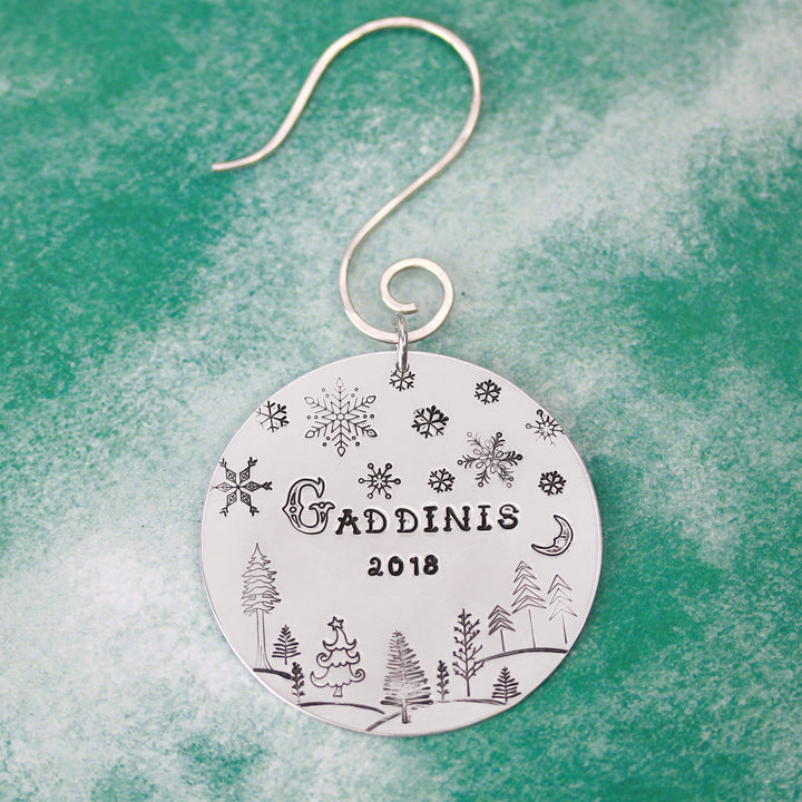 Whimsical Christmas Tree Metal Design Stamp, 10.2mm - Beaducation Original