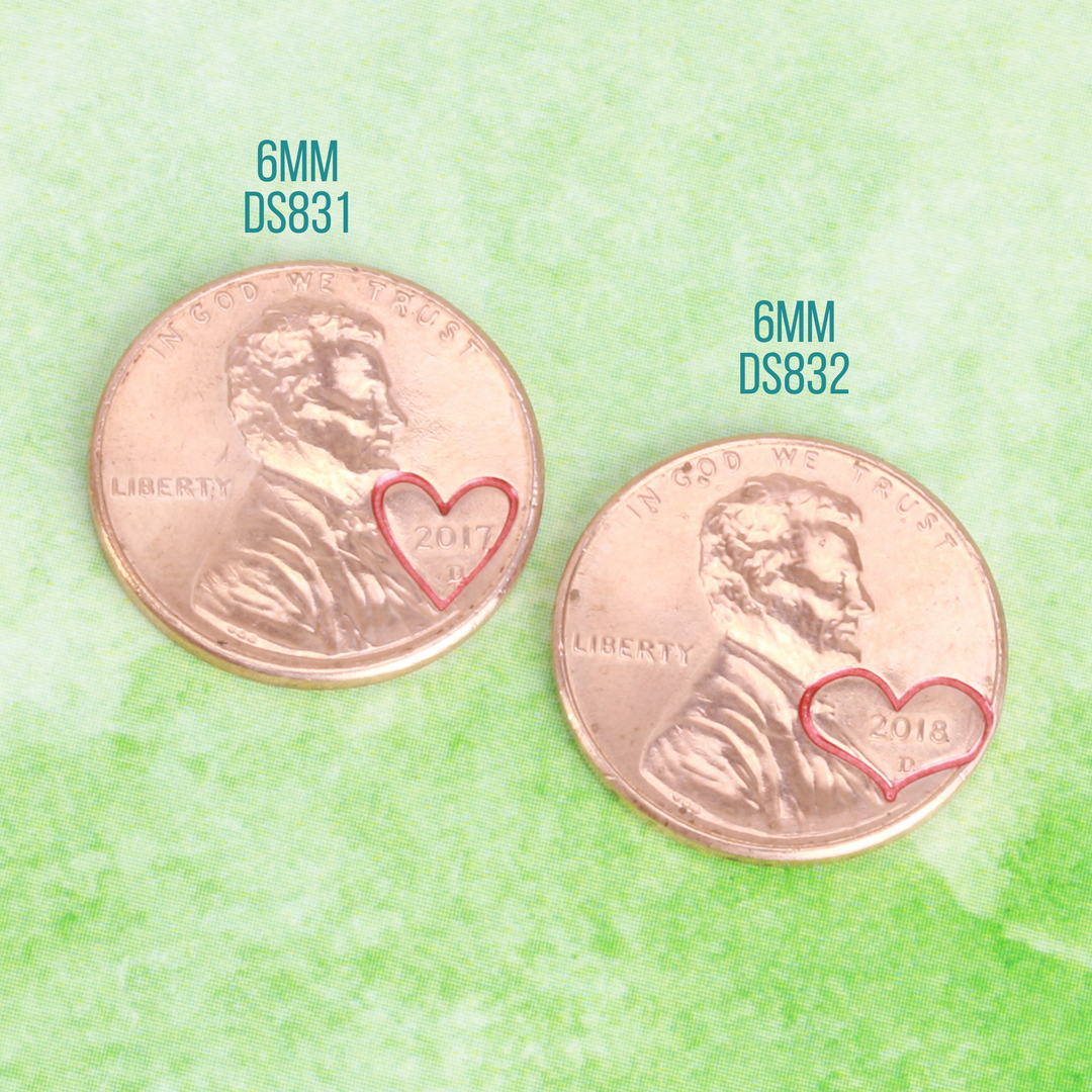 Tall Heart Metal Design Stamp, 6mm - Beaducation Original