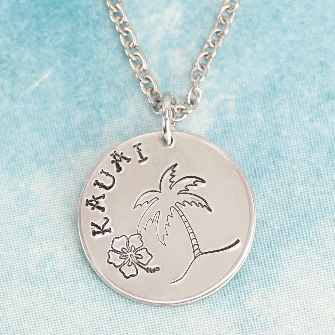 Palm Tree Leaning Left Metal Design Stamp, 11mm - Beaducation Original