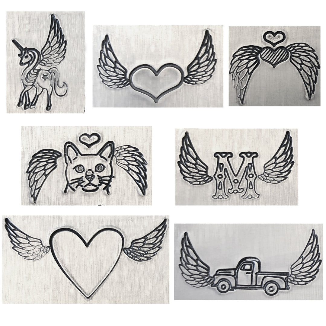 Wings Metal Design Stamps, 8mm - Beaducation Original