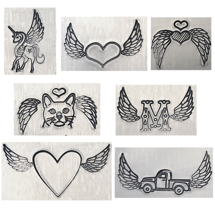 Wings Metal Design Stamps, 8mm - Beaducation Original