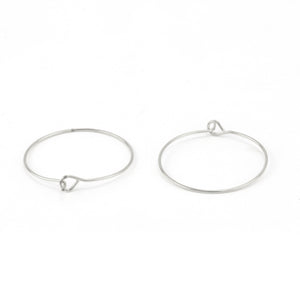 Wine Charm Rings, Silver Color, Pack of 20
