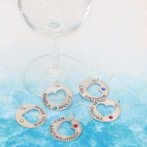 Wine Charm Rings, Silver Color, Pack of 20