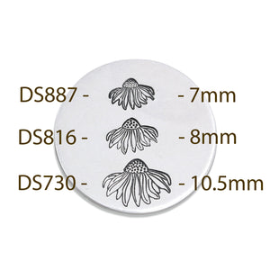 Echinacea Flower Metal Design Stamp, 8mm, Beaducation Exact Series by Stamp Yours