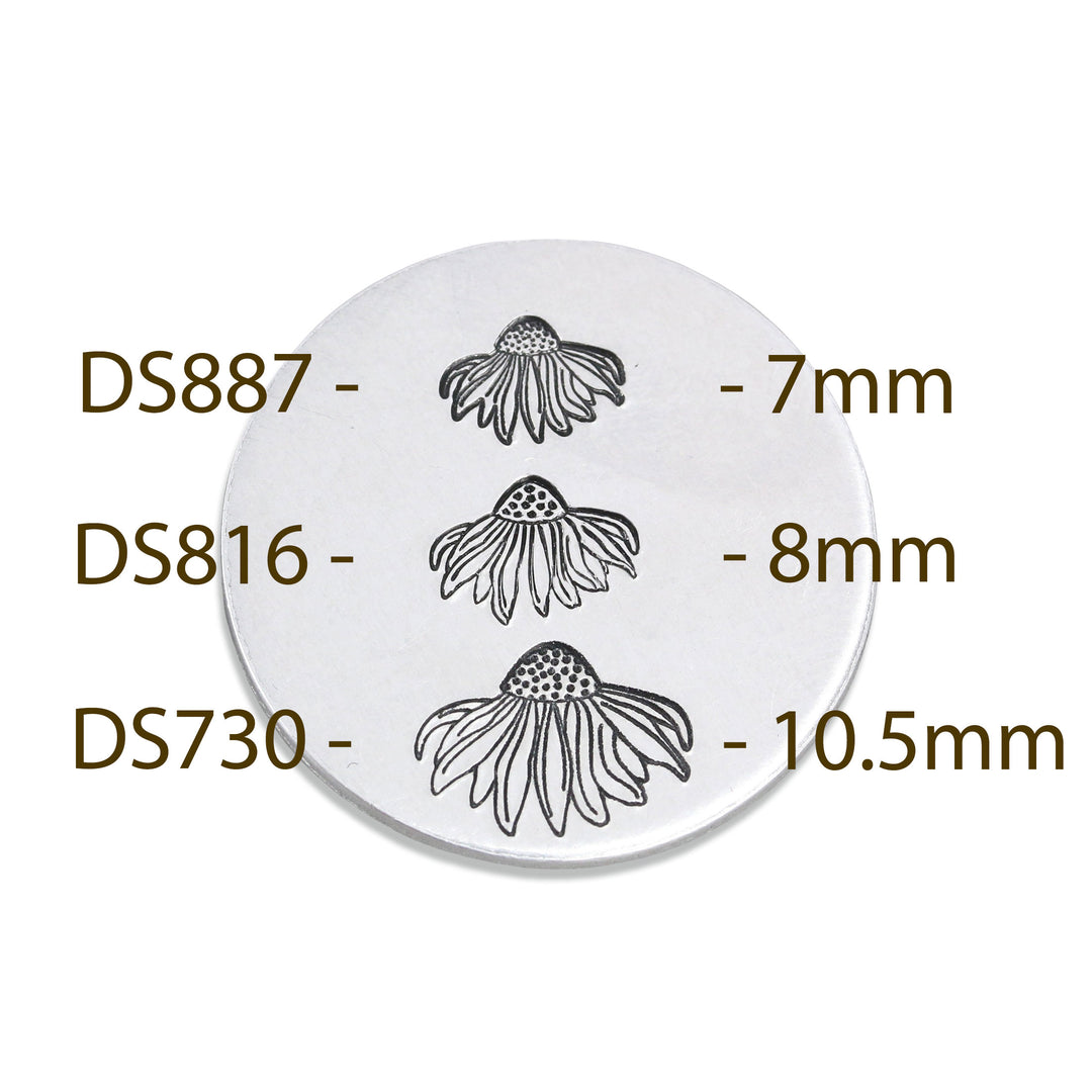 Echinacea Flower Metal Design Stamp, 8mm - Exact Series, Beaducation Original