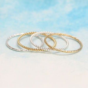 Gold Filled Sparkle Texture Stacking Ring, SIZE 5