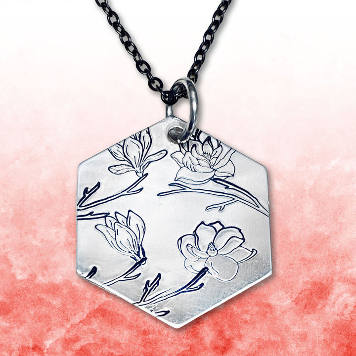 Magnolia Open Flower 2 Metal Design Stamp, 10mm - Beaducation Original