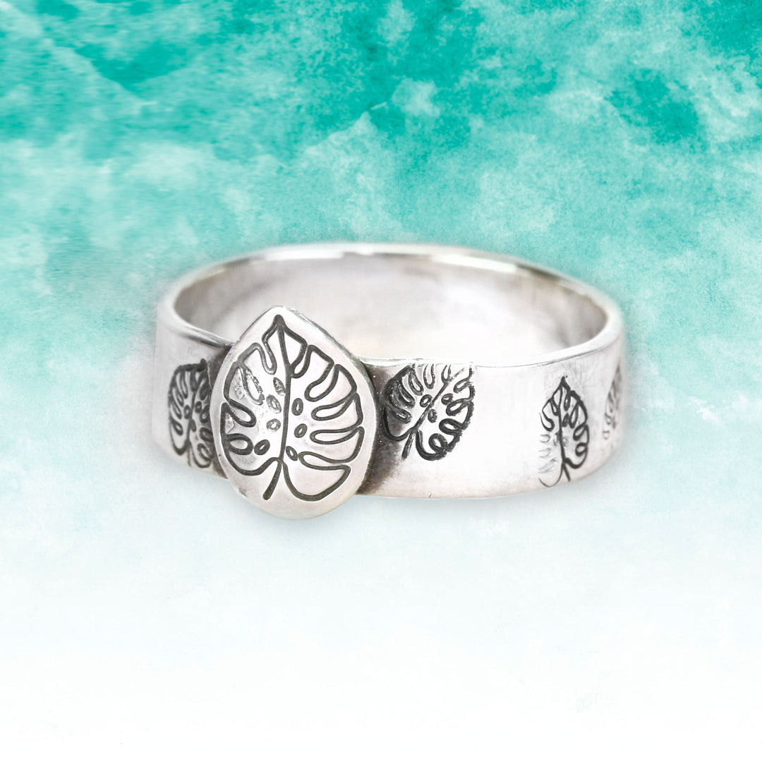 Monstera Plant Leaf Set Metal Design Stamps, 5mm and 8mm - Beaducation Original