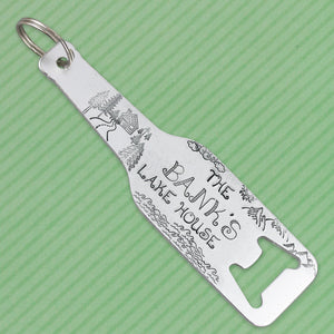 Aluminum Bottle Shape Bottle Opener Keychain, 127mm (5") x 35mm (1.38")