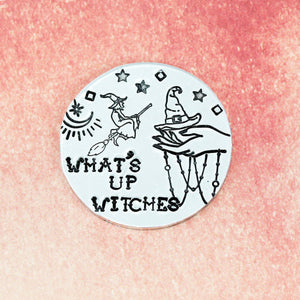 Witch on Broom Flying Right Metal Design Stamp, 11.2mm - Beaducation Original