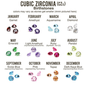 4mm Round Cubic Zirconia, CZ, AAA, Multi Pack of Birthstone Colors (120 pieces)