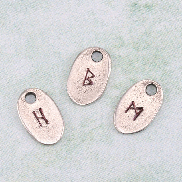 Pewter Oval Riverstone with Hole, 15mm (.59") x 9.4mm (.37"), 16 Gauge