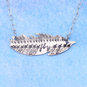 Sterling Silver Feather Blank, 40mm (1.57") x 14mm (.55"), 24 Gauge