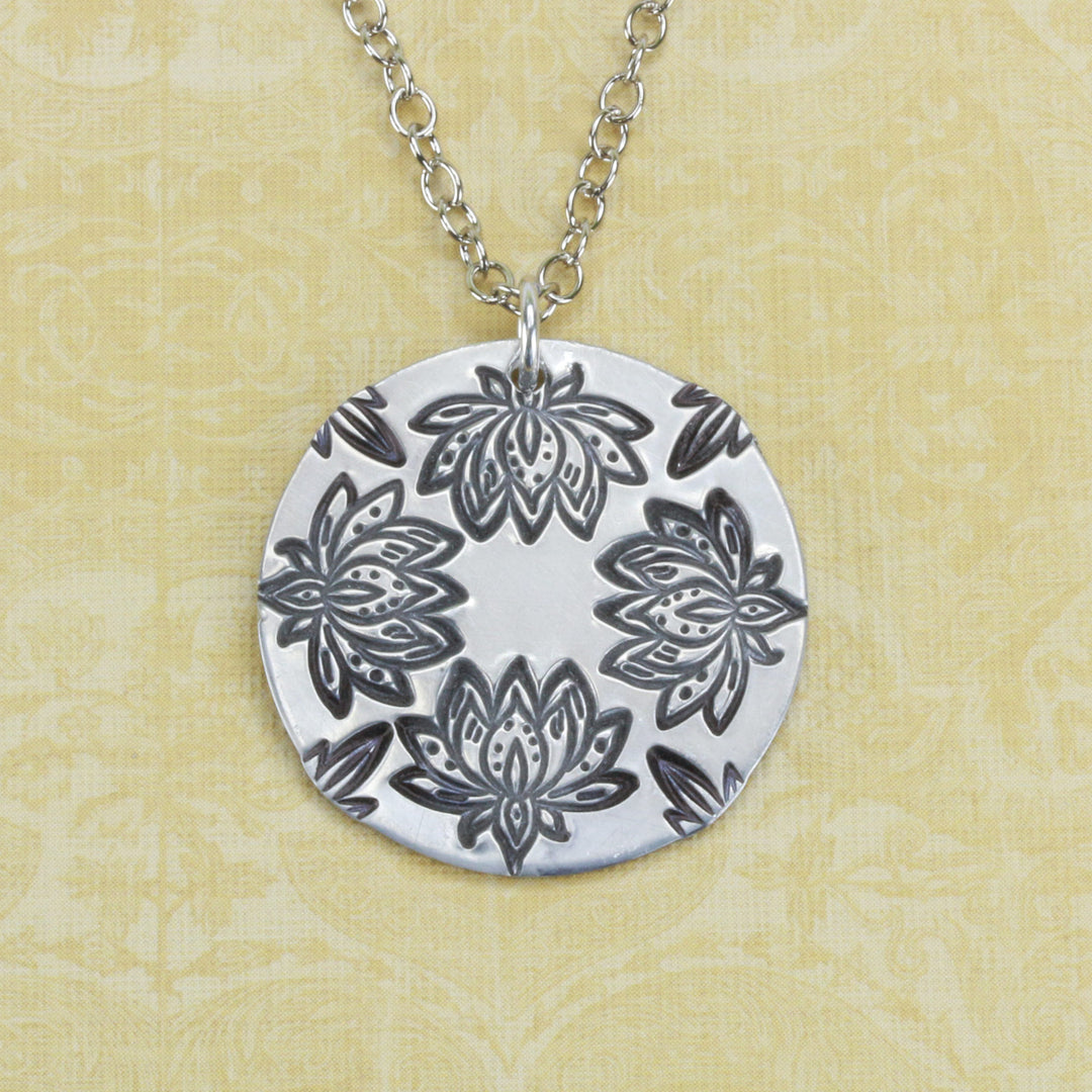 Large Lotus Flower Metal Design Stamp, 11mm - Beaducation Original