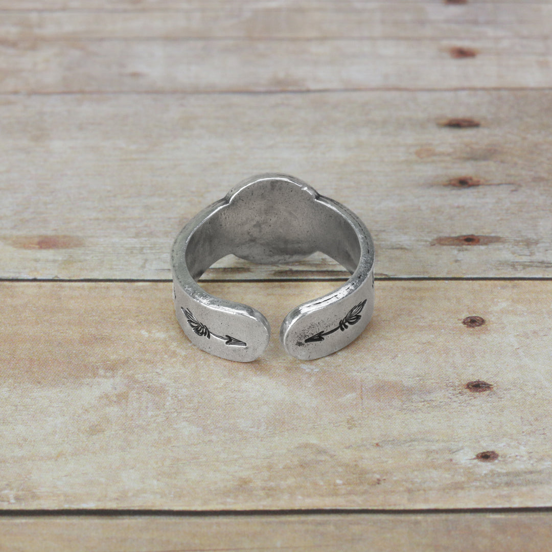 Pewter Flat Ring Blank with 12mm (.47") Round, Disc, Circle, 57.2mm (2.25") - SIZE 6-8