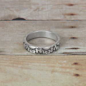 Pewter Ring Stamping Blank, 4mm Wide,  SIZE 8
