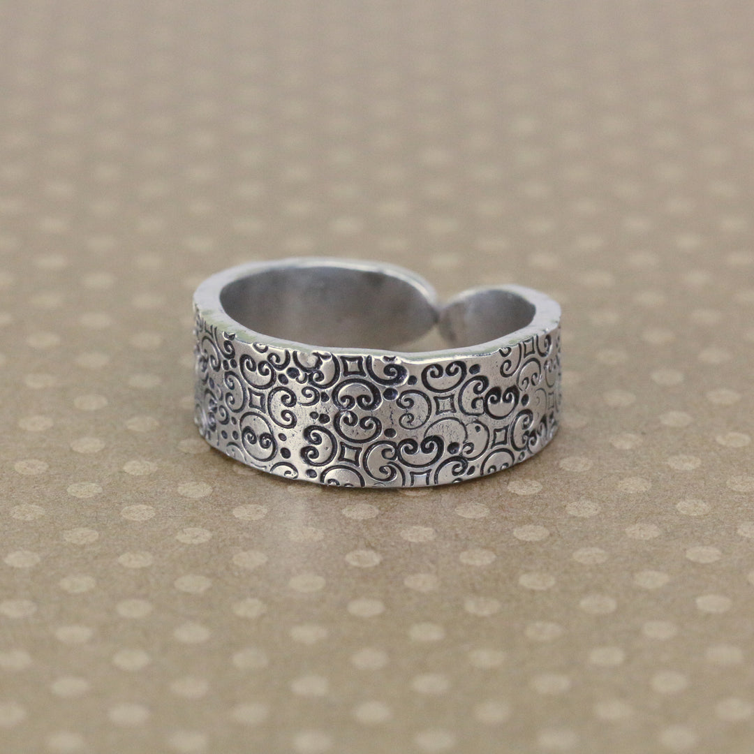 Pewter Tapered Flat Ring Blank, 63.5mm (2.5") x 7mm (.28") - SIZE 8.5-10