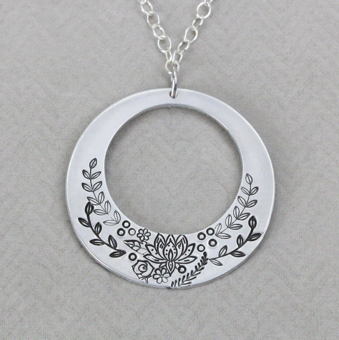 Medium Lotus Flower Metal Design Stamp, 8mm, Exact Series - Beaducation Original
