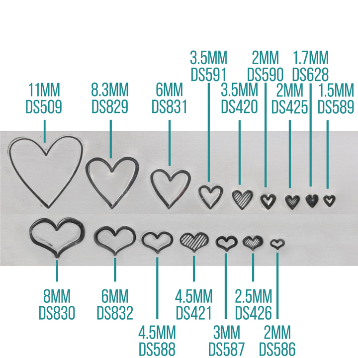 Heart Metal Design Stamp, 11mm - Beaducation Original