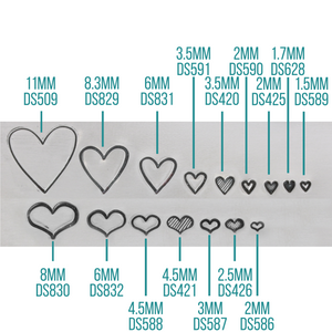Tall Lined Heart Metal Design Stamp 3.5mm- Beaducation Original