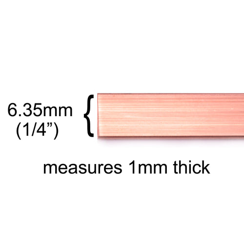 Metal Stamping Blanks Copper Flat Wire 17g, 1/4" wide (priced per ft)