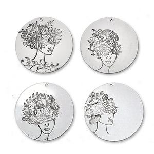 Head / Face Looking Right Metal Design Stamp, 11mm - Beaducation Original