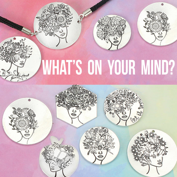 Head / Face Looking Forward, Tilting Right Metal Design Stamp, 11mm - Beaducation Original