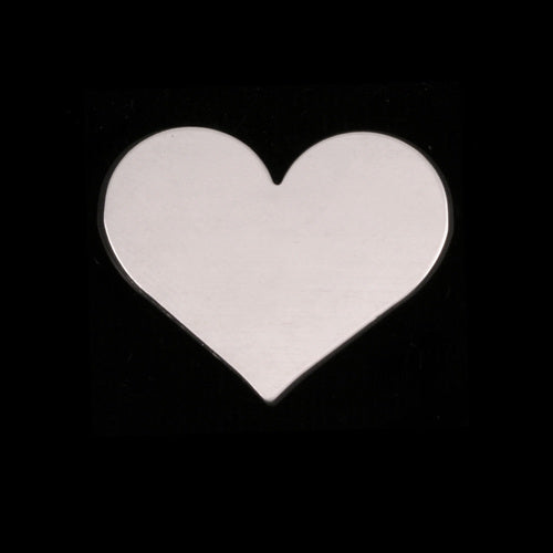 Sterling Silver Classic Heart, 20mm (.79") x 17mm (.67"), 20 Gauge