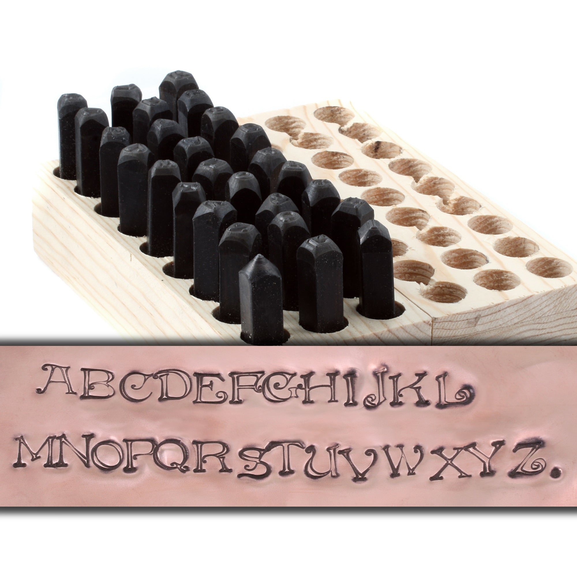 Moore: Premium Wooden Alphabet Stamp Set - 34 piece set of Uppercase Letters  Stamps With 4 Color Ink Pads. - Toys 4 U