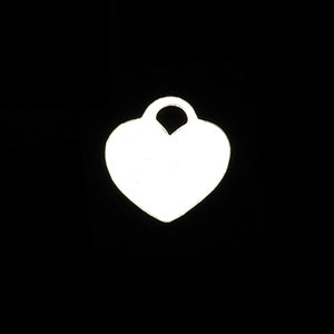 Sterling Silver "Tiffany" Style Heart, 13mm (.51") x 12mm (.47"), 24 Gauge
